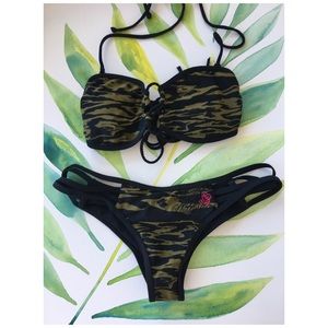 Green bikini zebra bikini swimsuits swimwear